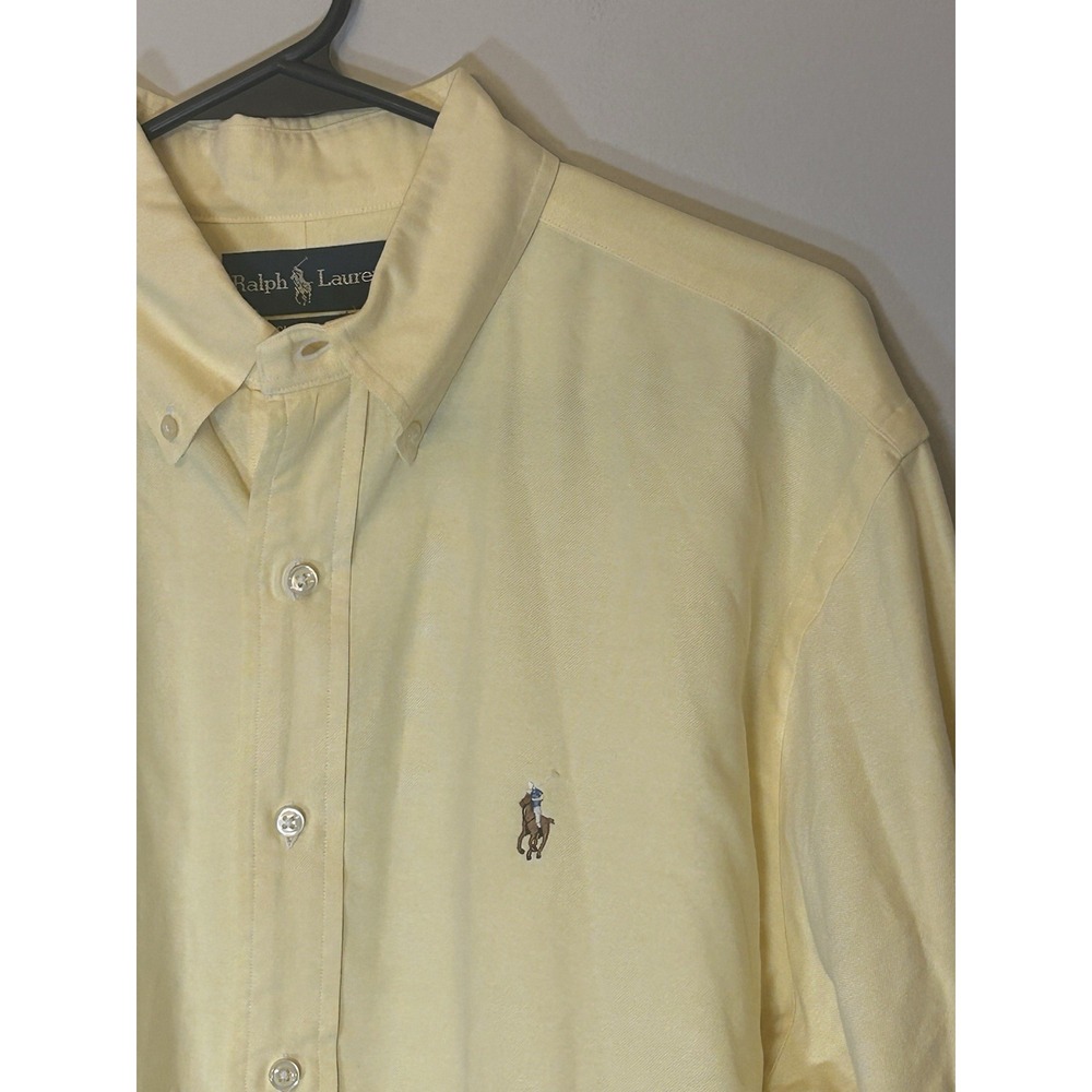 Ralph Lauren Shirt Mens 16 34/35 Yellow Classic Fit Button Down Colored Pony
